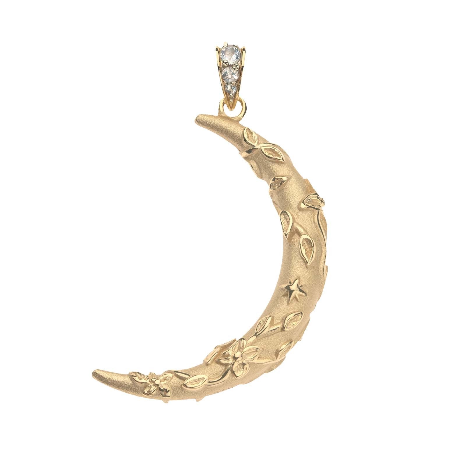 Jane Win FOREVER Vineyard Crescent Moon Pendant Necklace