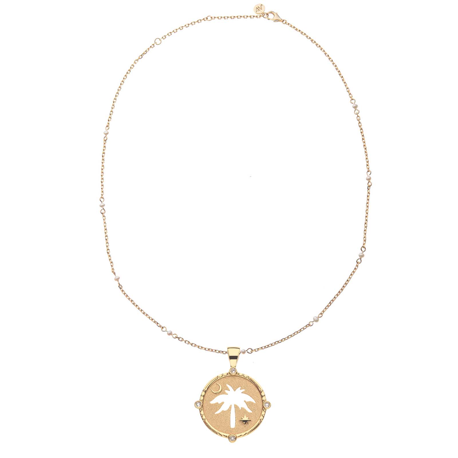 Jane Win CHARLESTON Palmetto Cutout Coin Pendant Necklace