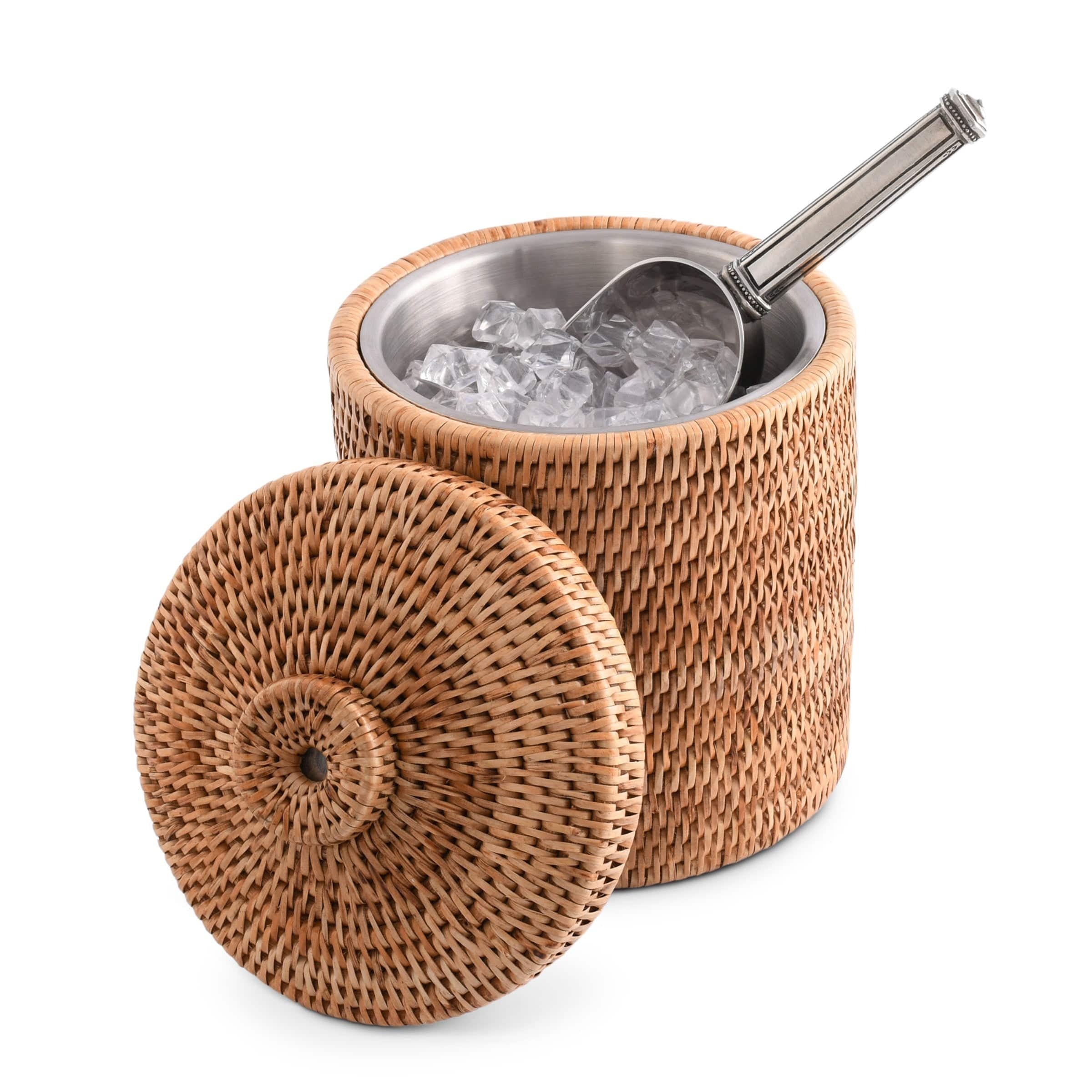 Handwoven Wicker Rattan Ice Bucket