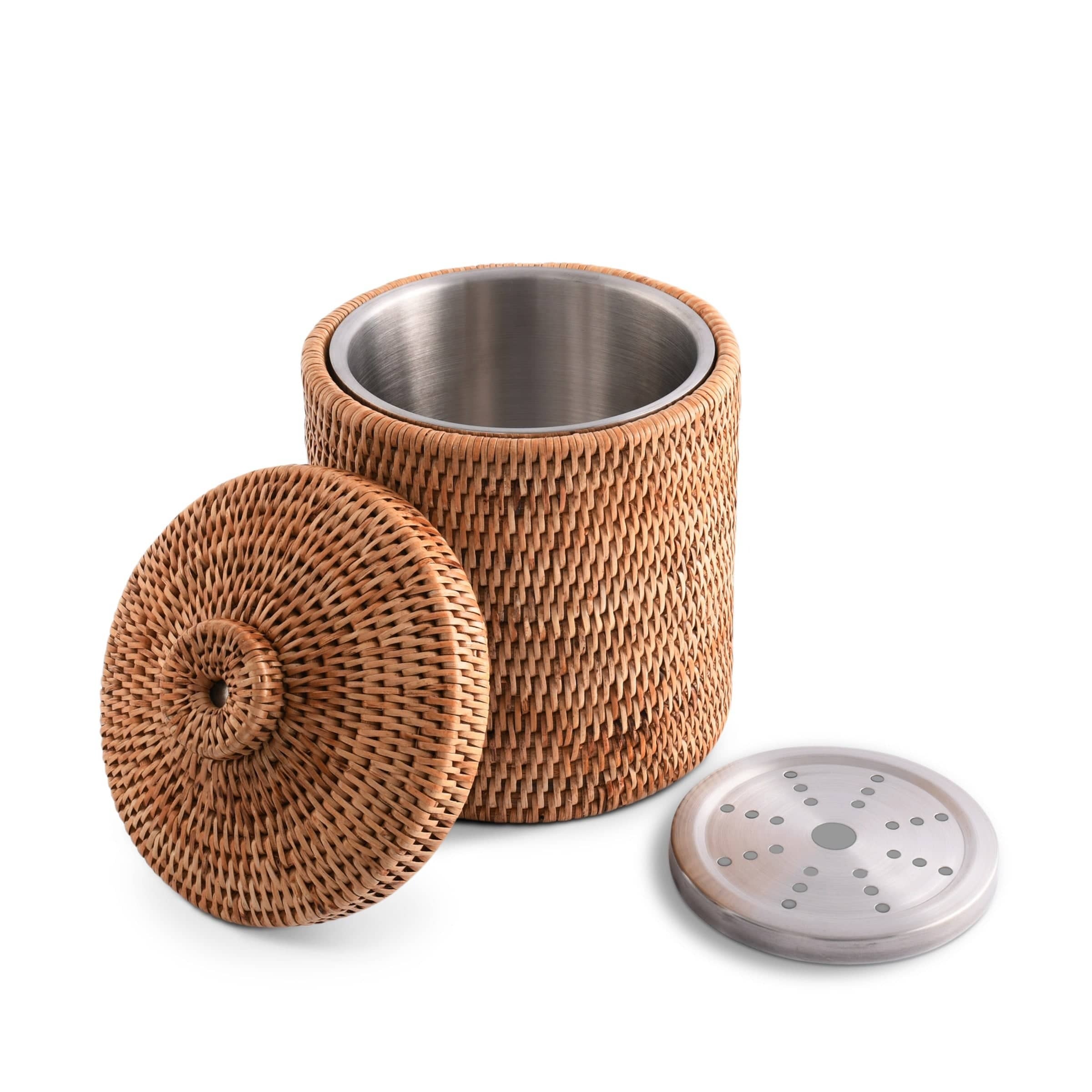 Handwoven Wicker Rattan Ice Bucket