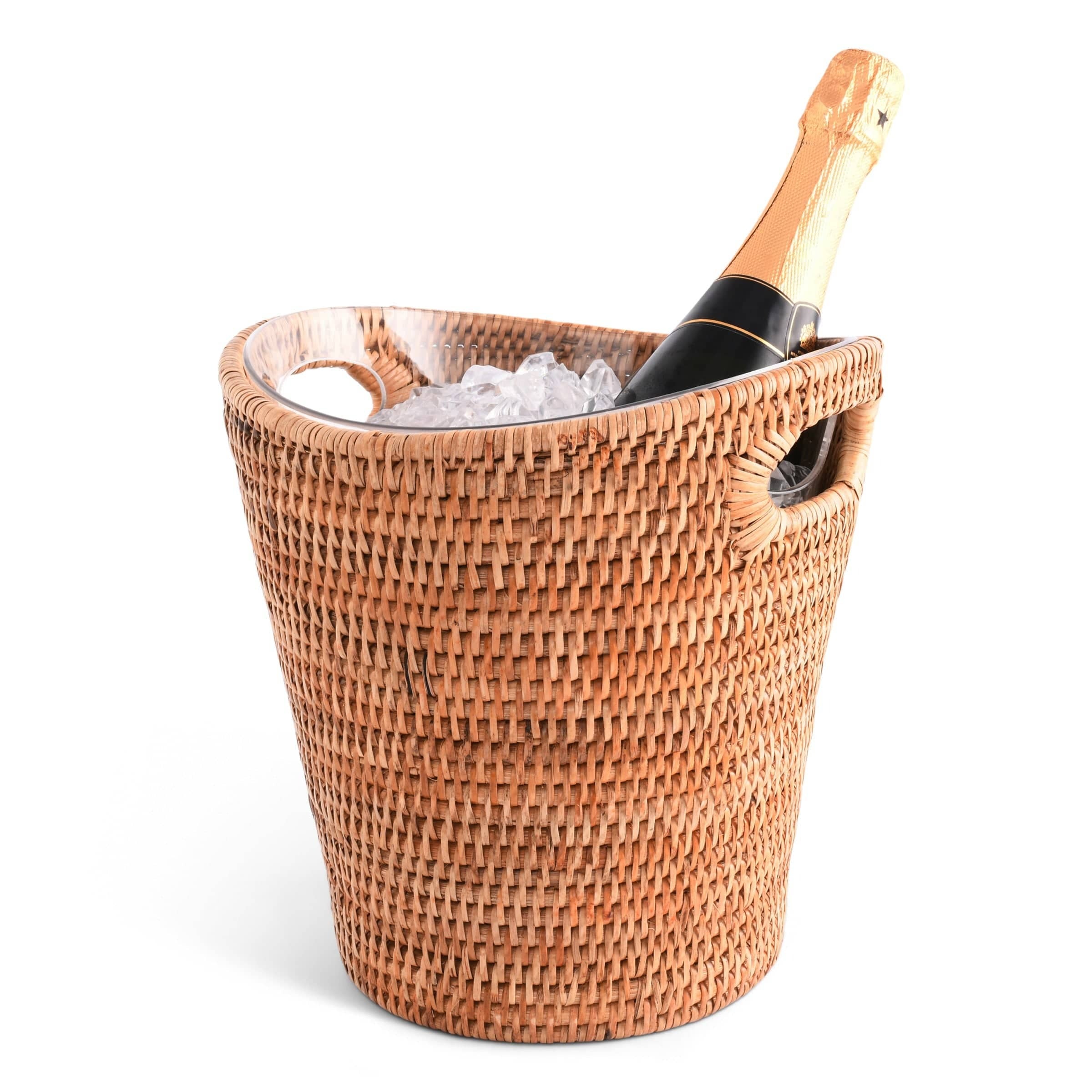 Handwoven Wicker Rattan Champagne Bucket