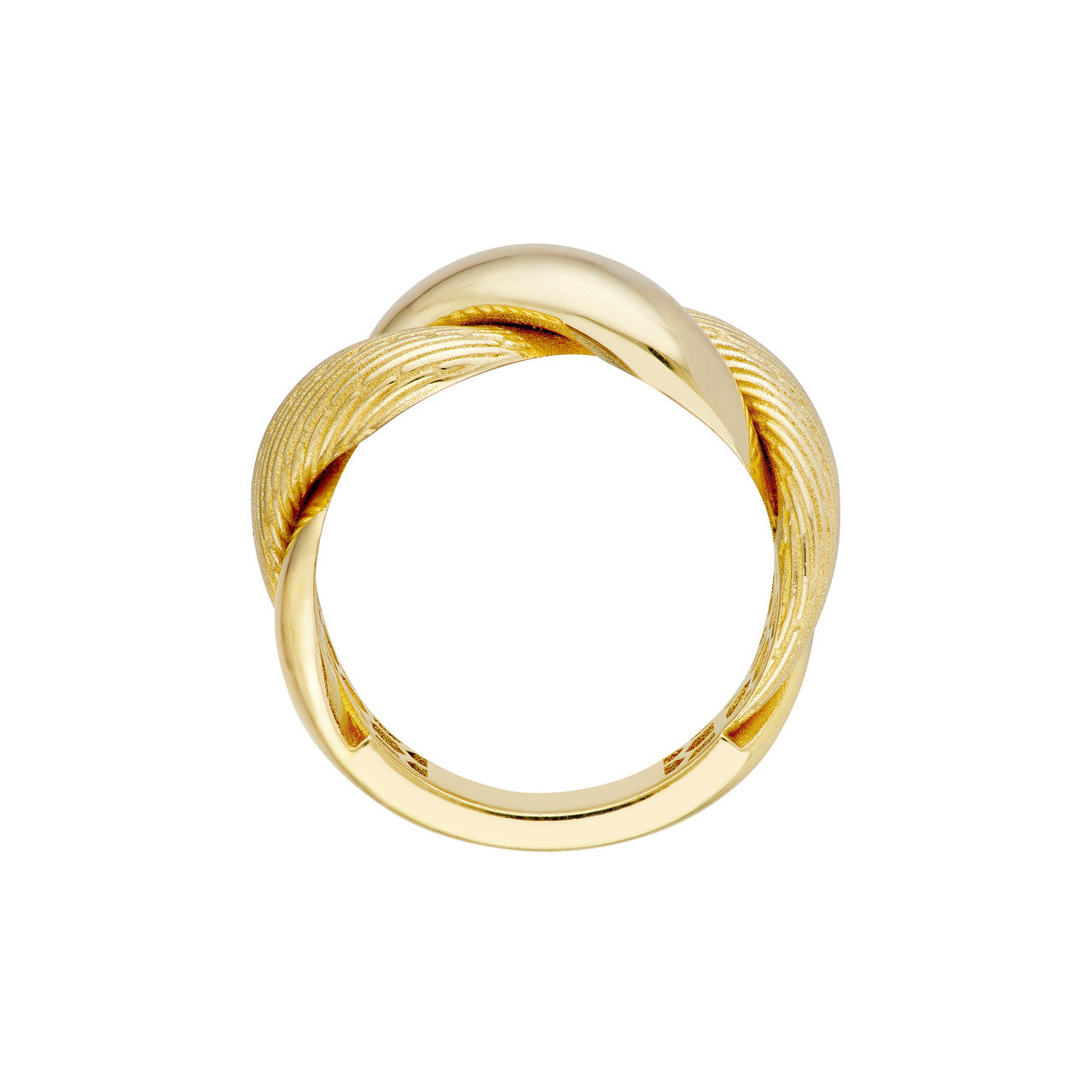 14K Yellow Gold Textured & Polished Twist Ring