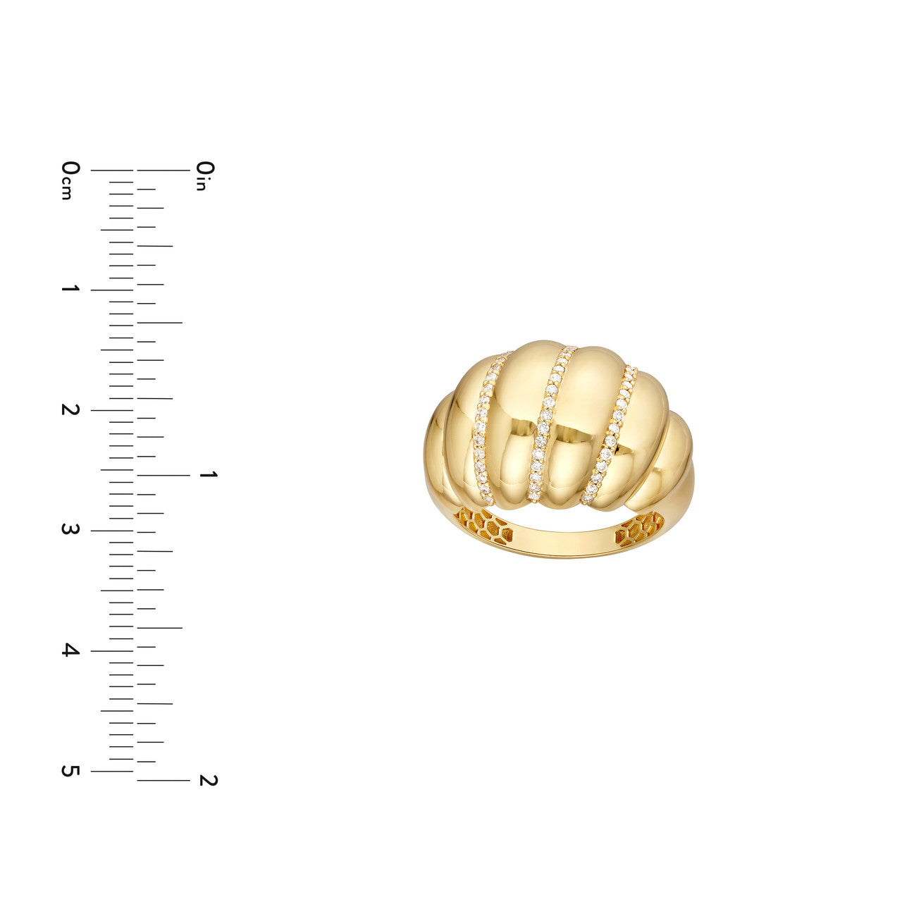 14K Yellow Gold Diamond Shrimp Ring