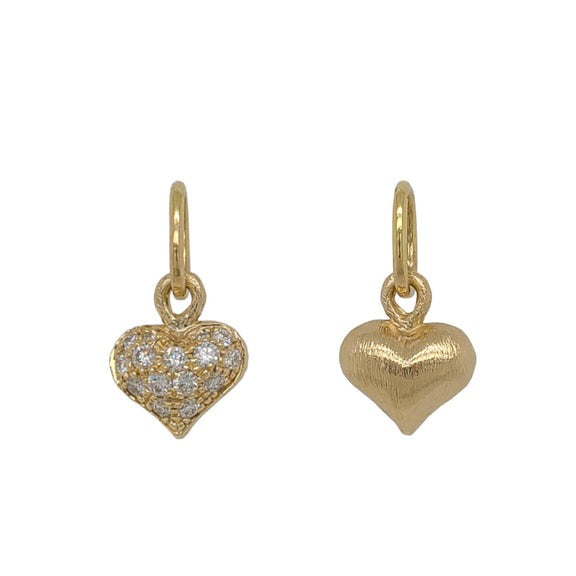 Erica Molinari 14K Gold Diamond Fat Baby Heart Charm