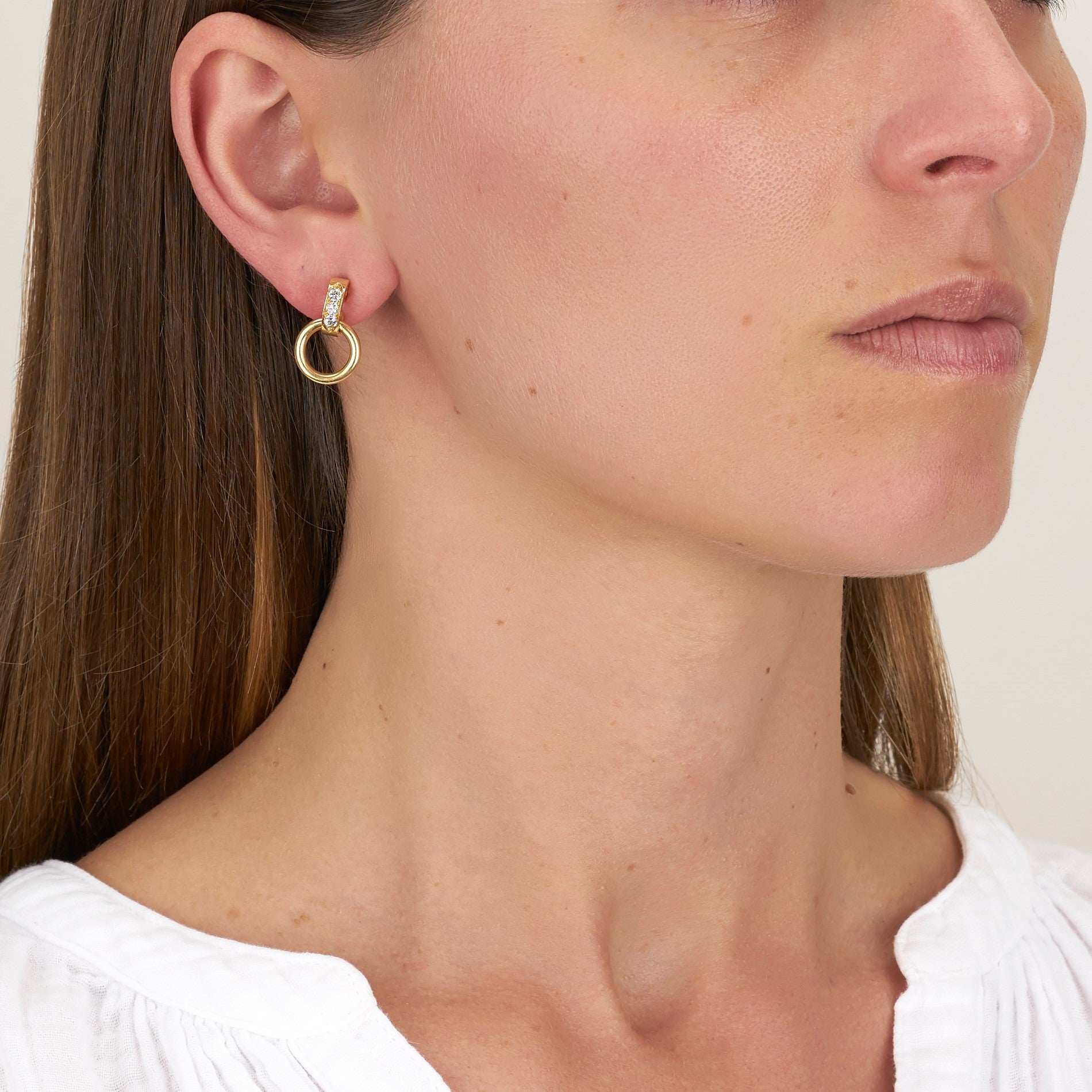 Single Stone Astrid Hoop Earrings