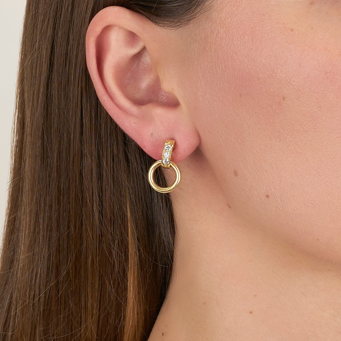 Single Stone Astrid Hoop Earrings