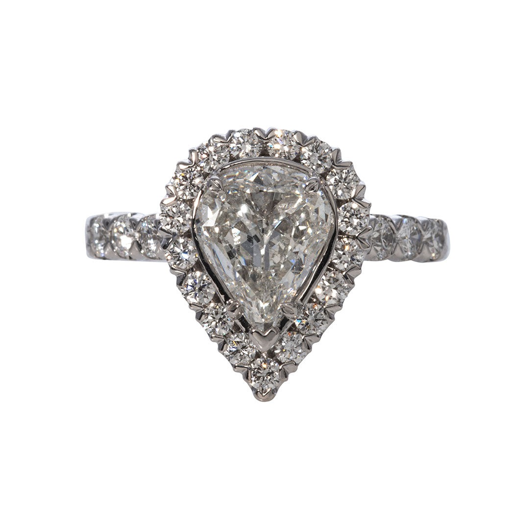 Christopher Designs L’Amour Crisscut Pear Diamond Engagement Ring