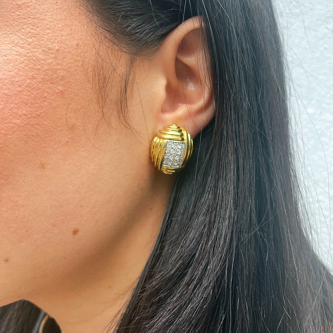 14k Gold Paper Clip Earring - Zoe Lev Jewelry