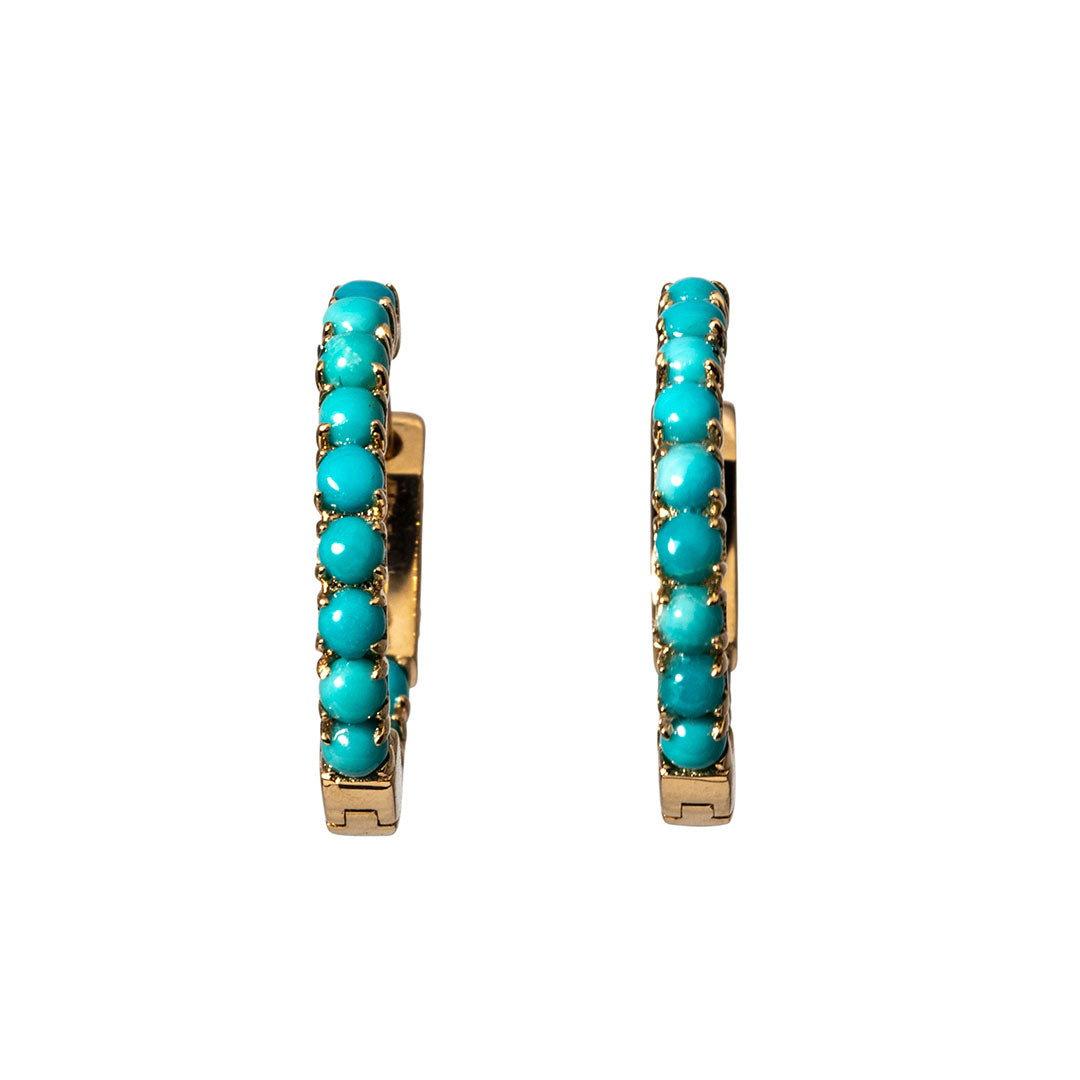 Selling Tiny Open Turquoise Hoop Earrings - Malu