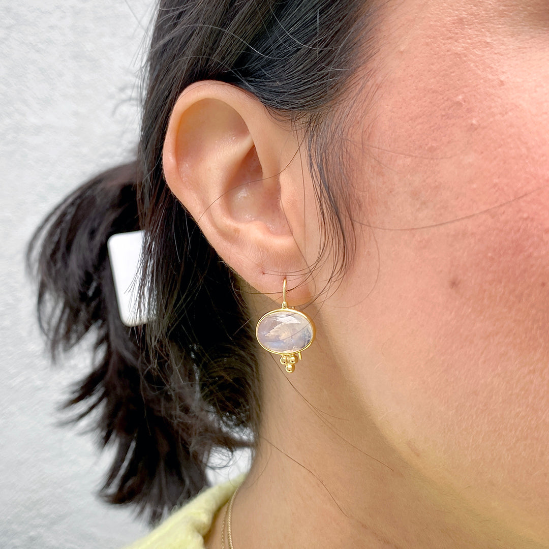 Yellow gold 2025 moonstone earrings