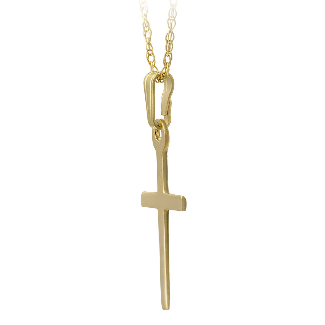 Children 14K Yellow/White Gold Cross Pendant Necklace For Girls (13 an –  Loveivy.com