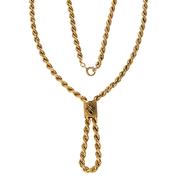 Victorian French 18K Gold Slide Rope Chain Necklace – Croghan's