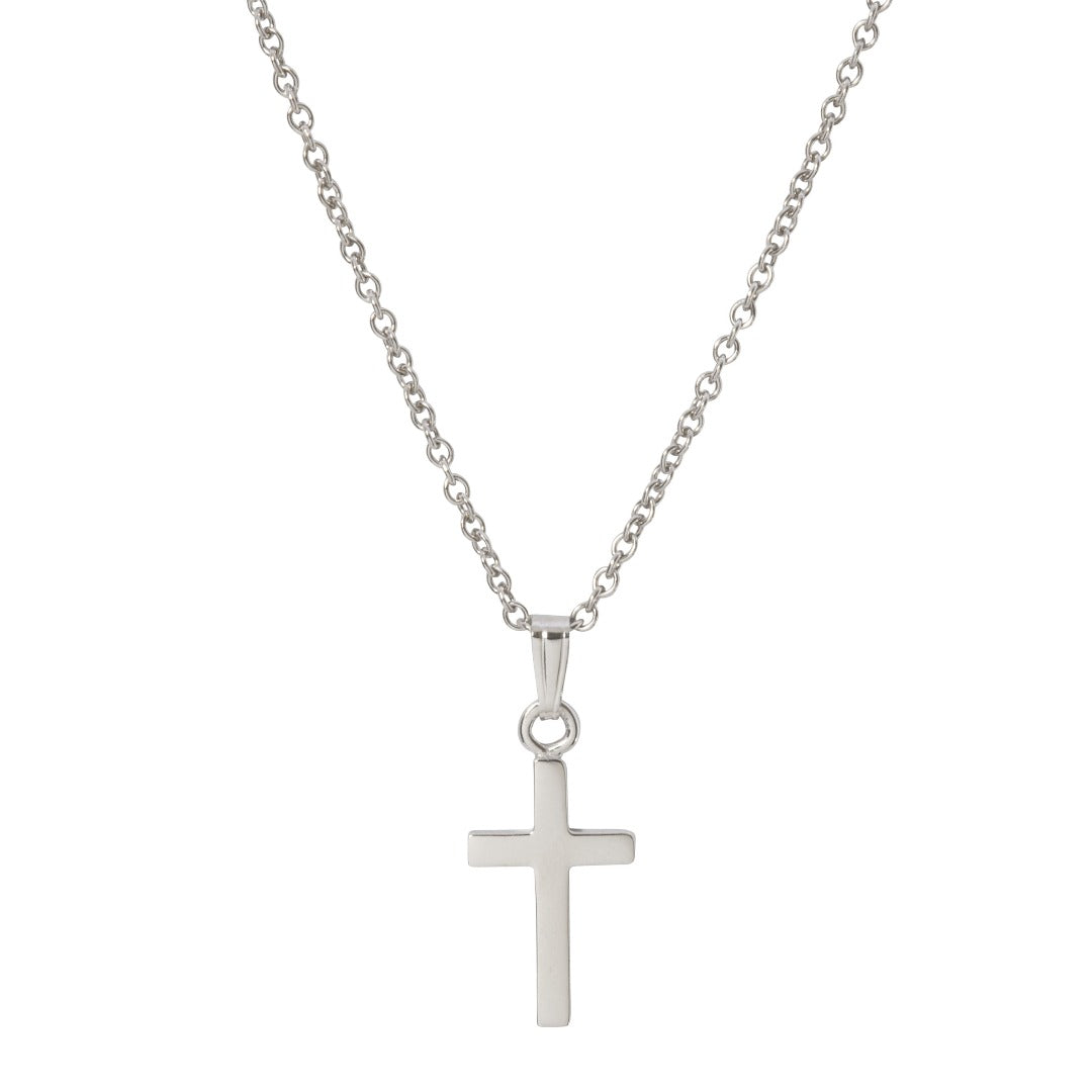 Baby silver 2025 cross necklace