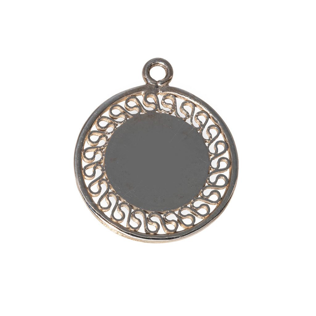 R Charms Sterling Silver Small Rope Disc Charm