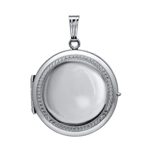 Sterling Silver Antique Oval Double Locket Engraved With Monogram