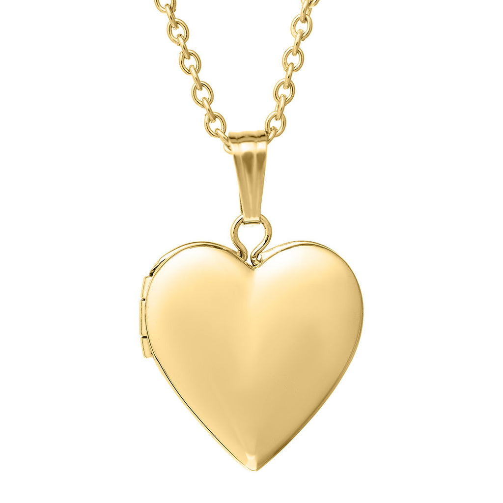 Single Heart Locket Link Bracelet 14k