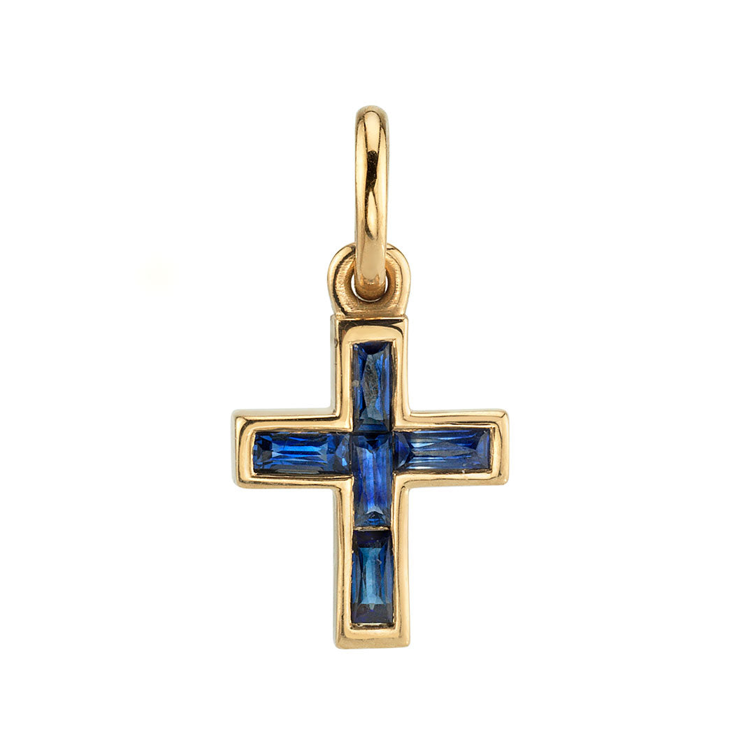 Single Stone Sapphire Mini French Cut Carmela Cross