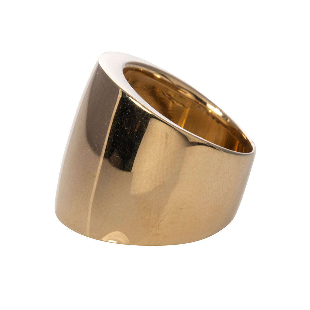 14K Gold Engraved Cypher Ring