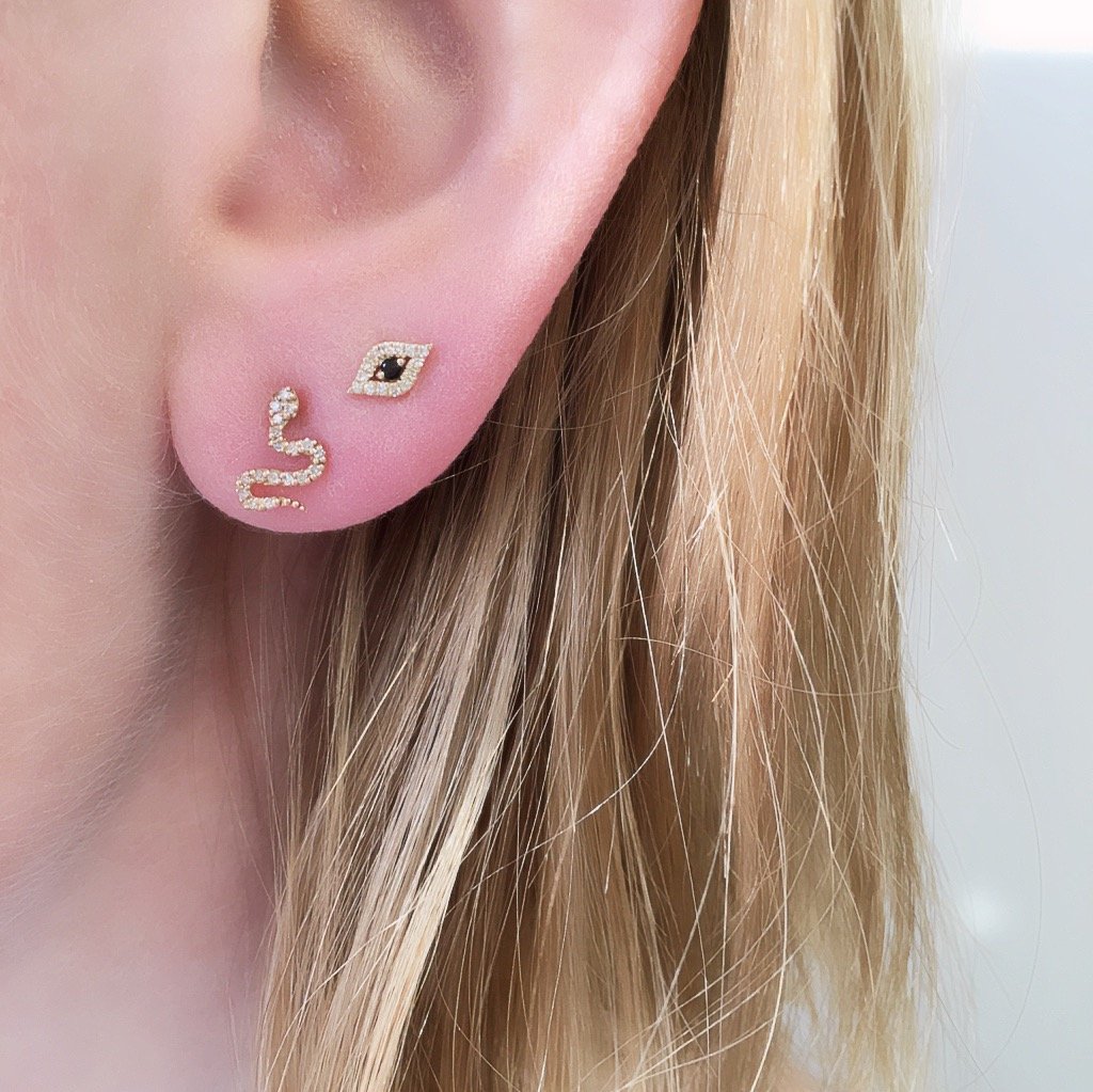 Small snake stud deals earrings